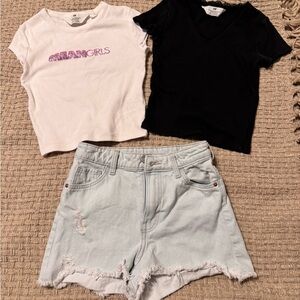 H&M Kids Matching Set - Black, White, and Light Blue